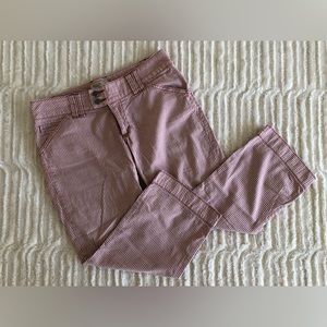 American Eagle Outfitters red & cream striped pedal pusher cropped pants